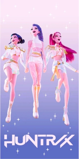 Kinder-Baumwoll-Badetuch K-Pop Demon Hunters Huntrix 70 × 140 cm