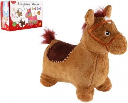 Plüsch-Hüpfpferd mit Geräuschen, Sitzhöhe 23 cm
