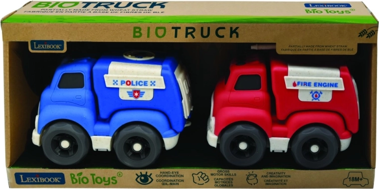 Lexibook Set aus Polizei- und Feuerwehrauto aus Bioplastik 18 cm