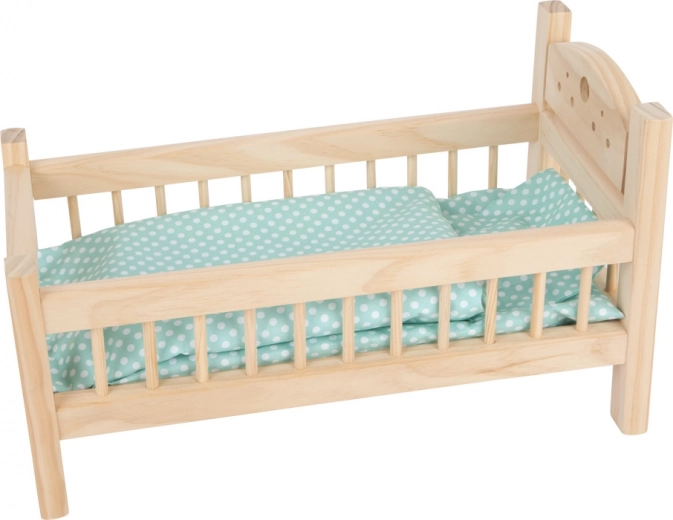 Kleines Holzbettchen für Puppen