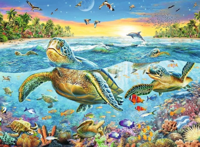 Ravensburger Puzzle Schwimme mit Meeresschildkröten 100 Teile