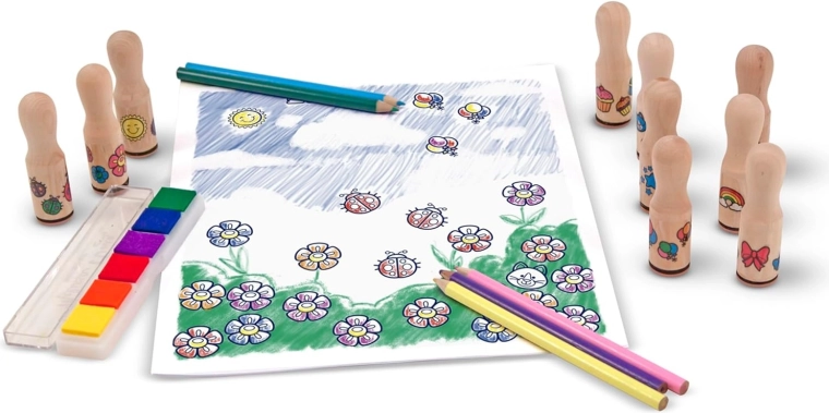 10 Holzstempel mit niedlichen Motiven