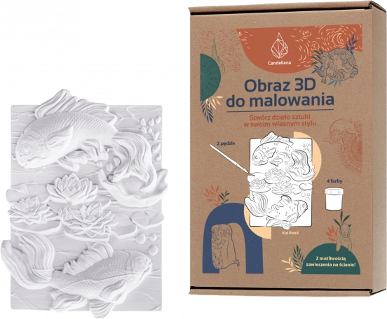 Gips-3D-Ausmalbild CANDELLANA – Bild zum Bemalen – Fische