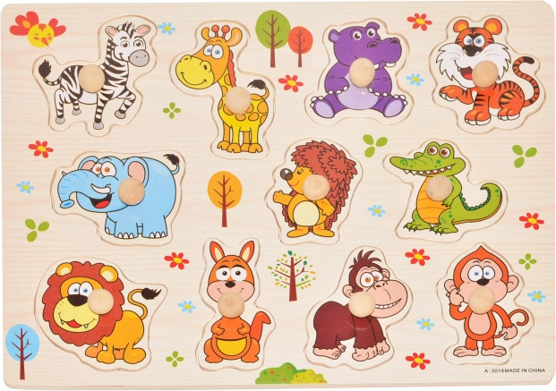 Holzpuzzle mit Tieren