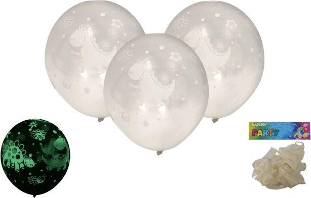 Aufblasbare Ballons 30 cm, leuchten im Dunkeln – Set 6 Stk.