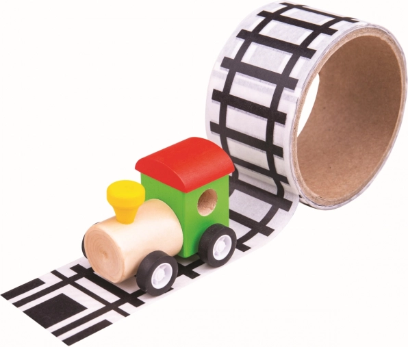 Klebeband mit Schienen und Holzzug von Bigjigs Toys