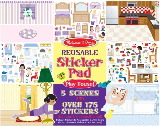 Wiederverwendbare Aufkleber-Szene 'Wir spielen Haus' von Melissa & Doug
