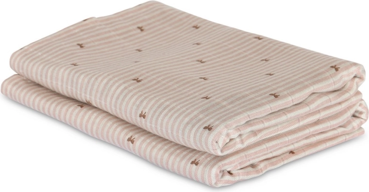 NUUROO Josefine Musselin-Bambuswindeln Stripe Bow – 2 Stk.