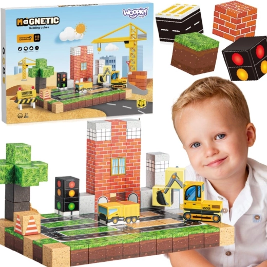 Woopie magnetische Konstruktionswürfel – Baustelle 115 Teile