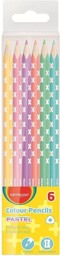 Pastellfarbene dreikantige Buntstifte Keyroad, Set mit 6 Farben