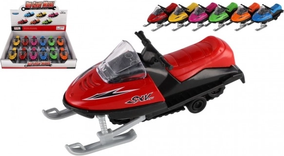 Spielzeug Schneescooter Metall/Kunststoff 13 cm, zum Aufziehen, 6 Farben