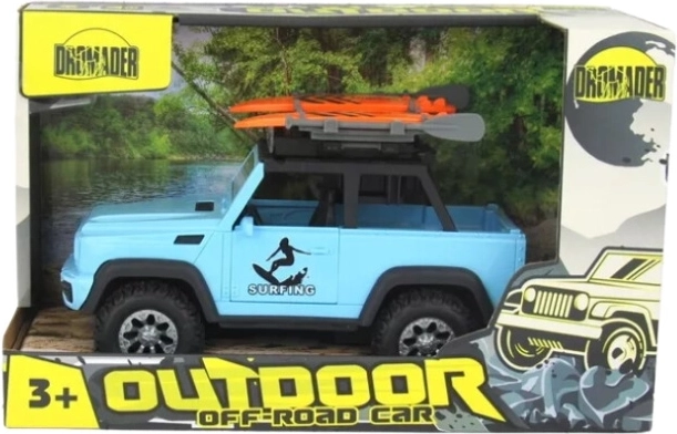 Dromader Jeep mit Surfbrett, batteriebetrieben