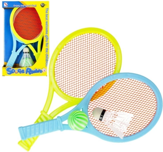 Kinderset mit Schlägern, Ball und Federball für Badminton