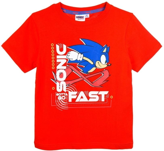 Rotes Baumwoll-T-Shirt Sonic