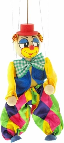 Große Holz-Marionette Clown