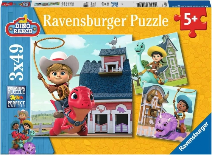 Ravensburger Puzzle Dino Ranch 3×49 Teile