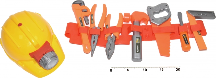 Werkzeug am Gürtel mit leuchtendem Helm - Set