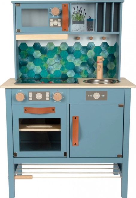 Holzküche Tasty im stilvollen rauchblauen Design