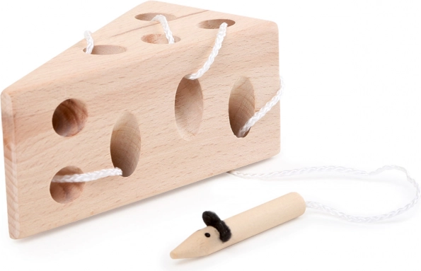 Holz-Fädelkäse mit Maus – Small Foot