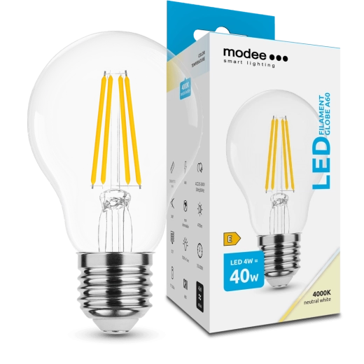 Modee Smart Lighting LED-Filament-Globe-Lampe E27 4 W Neutralweiß