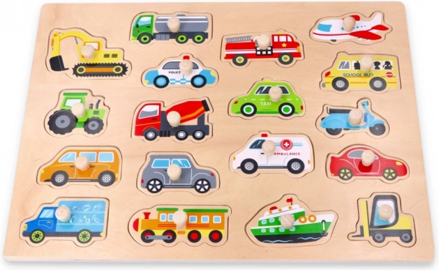 Großes Holz-Steckpuzzle Verkehr