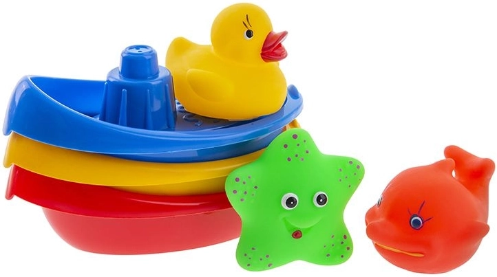 Badeschiffchen mit Tierchen, 6er-Set