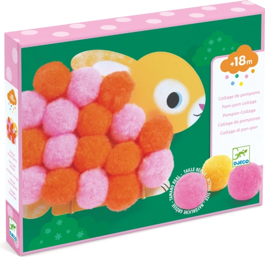 Djeco Collagen mit Pompoms – Tierchen für die Kleinsten