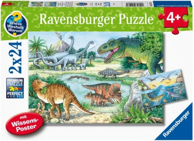 Puzzle Welt der Dinosaurier 2x24 Teile von Ravensburger