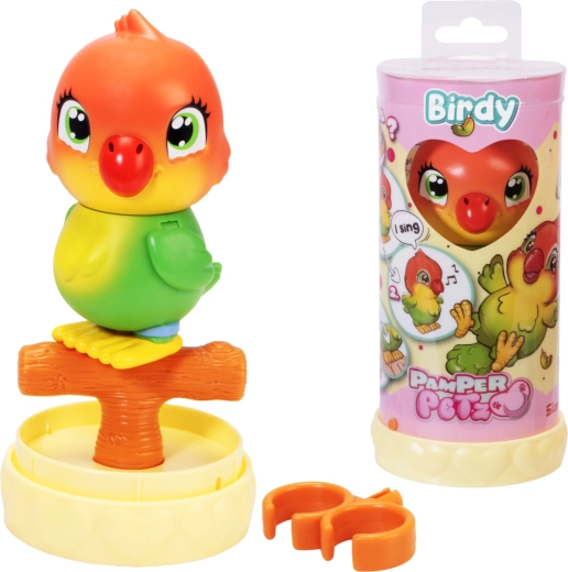 Interaktiver Vogel PAMPER PETZ Birdy 13 cm mit Zubehör