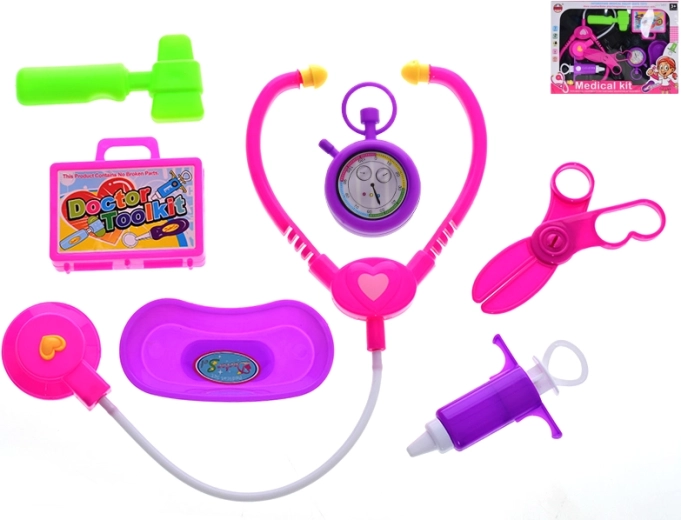 Arztset für Kinder, 7-teilig, in blauem Etui