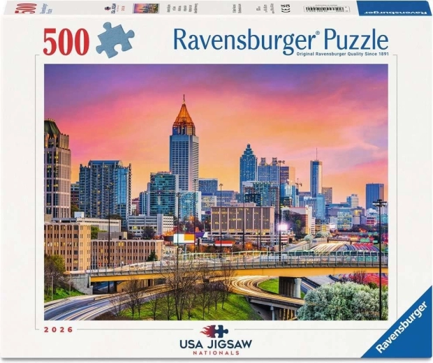 Ravensburger Puzzle USA Jigsaw Nationals: Panorama Atlanta in der Dämmerung 500 Teile