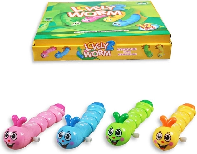 Aufziehbarer Kunststoffwurm mit Schlüssel - 1 Stück