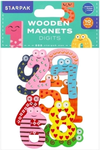 Holzmagnete mit Zahlen – Set 10 Stk.