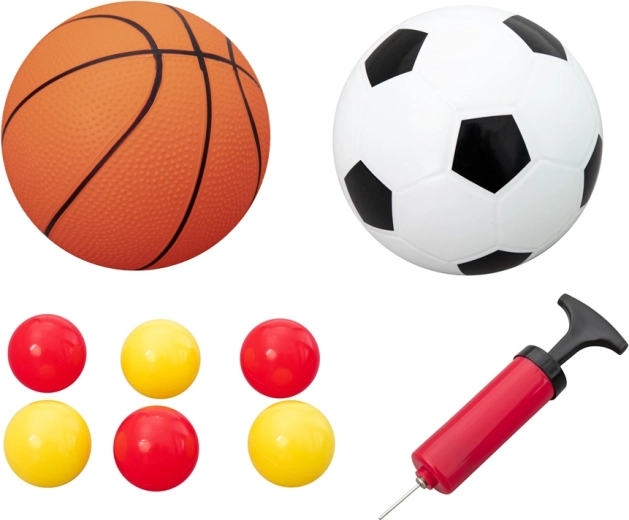 Alles im Set inklusive Pumpe und Bällen