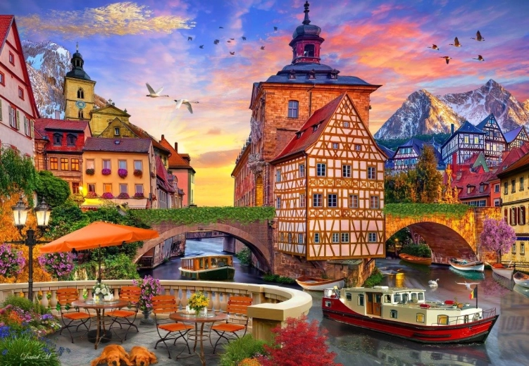 Puzzle Alte Rathaus in Bamberg 1000 Teile – BLUEBIRD