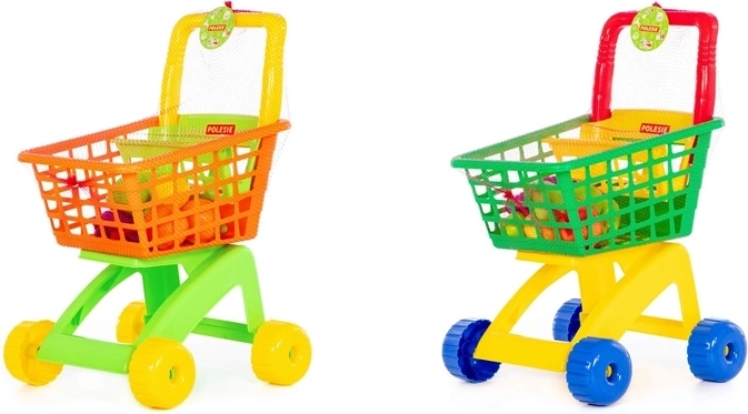 Kinder-Einkaufswagen für den Kaufladen mit 10-teiligem Einkaufset