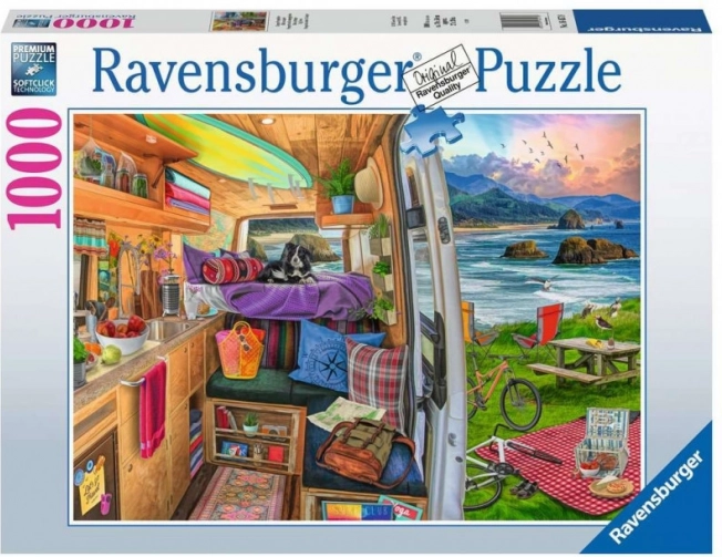 2D-Puzzle 1000 Teile Blick aus dem Wohnmobil