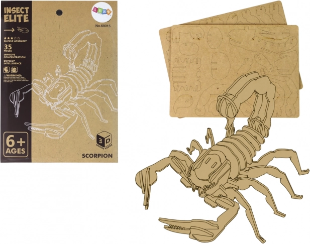 Holz-3D-Puzzle Skorpion – edukatives Bauset, 35 Teile