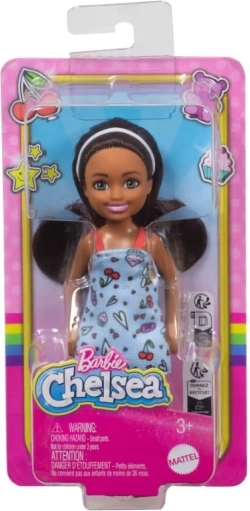 Puppe BARBIE Chelsea – blaues Kleid mit buntem Print