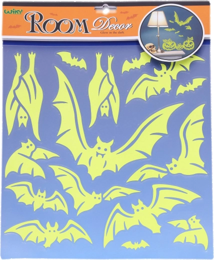 Leuchtende Wandaufkleber Fledermäuse Halloween 38 × 31 cm