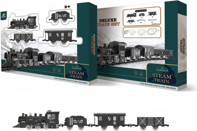 Rauchende Zug-Garnitur mit Effekten und verstellbarer Strecke 135 × 75 cm