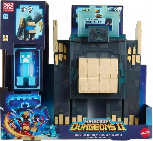 Interaktive Figur Minecraft Dungeons angreifender Warden mit Creeper