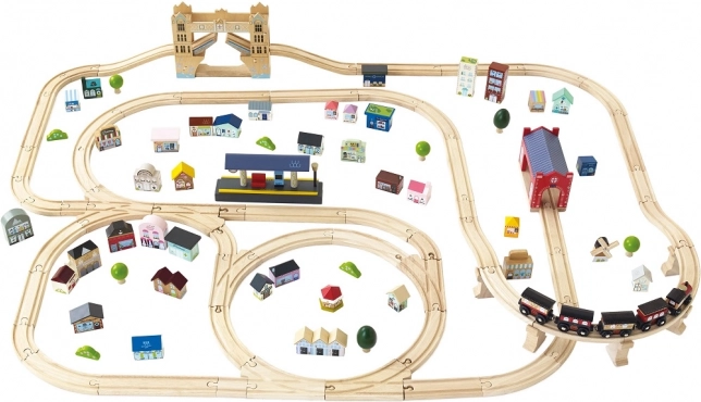 Le Toy Van Holz-Eisenbahn City mit Londoner Brücke