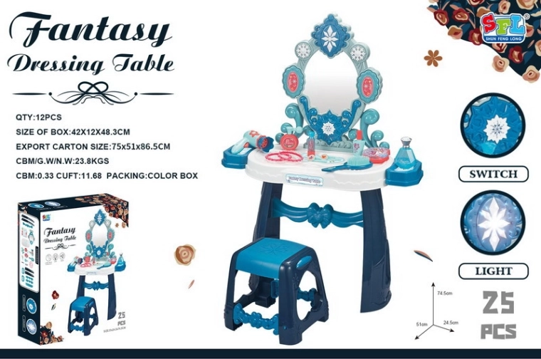 Interaktiver Kinderschminktisch mit Beleuchtung und Zubehör