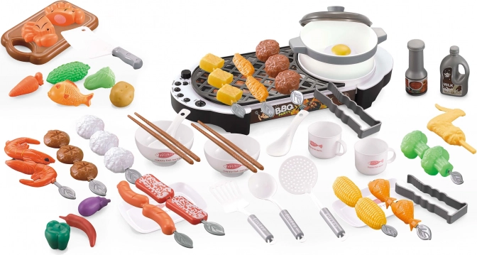 Grillspielzeug-Set für Kinder mit Zubehör, Licht und Sound (69 Teile)