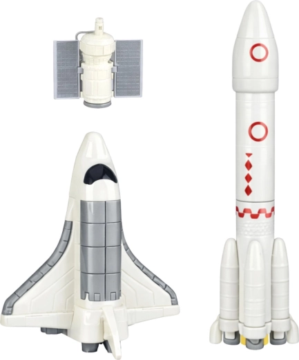 Raumfähre und Satellit für Abenteuer im Orbit