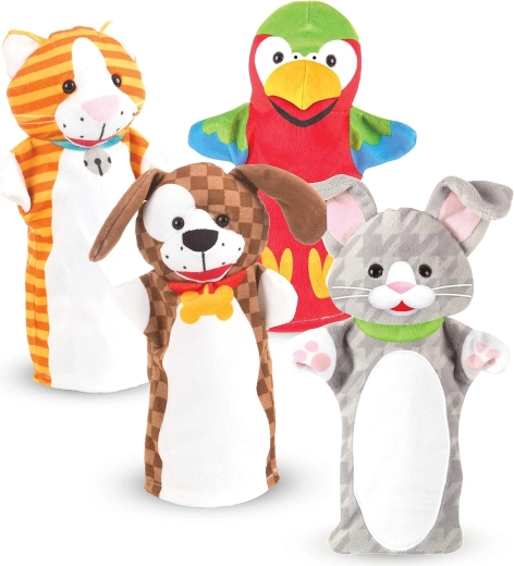 Melissa & Doug Playful Pets Set mit 4 Tierhandpuppen