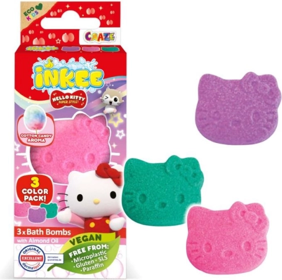 Inkee sprudelnde Badebomben Hello Kitty Mini-Pack