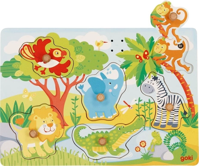 Goki Holz-Sound-Puzzle Zootiere