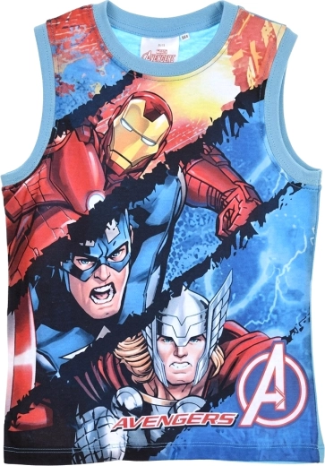 Kinder-Shirt Avengers mit Motiv Iron Man, Captain America und Thor, türkis